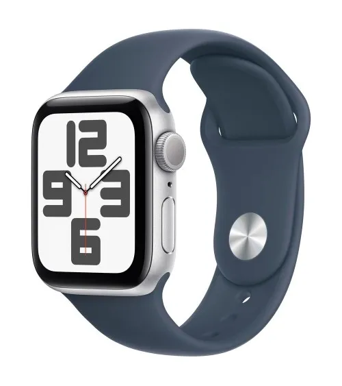 Apple Watch SE 2020 40 mm GPS  Argent + bracelet sport Bleu S/M reconditionnée | Ma Fabrik