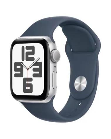 Apple Watch SE 2020 40 mm GPS  Argent + bracelet sport Bleu S/M reconditionnée | Ma Fabrik
