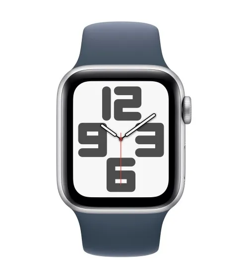 Apple Watch SE 2020 40 mm GPS  Argent + bracelet sport Bleu S/M reconditionnée | Ma Fabrik