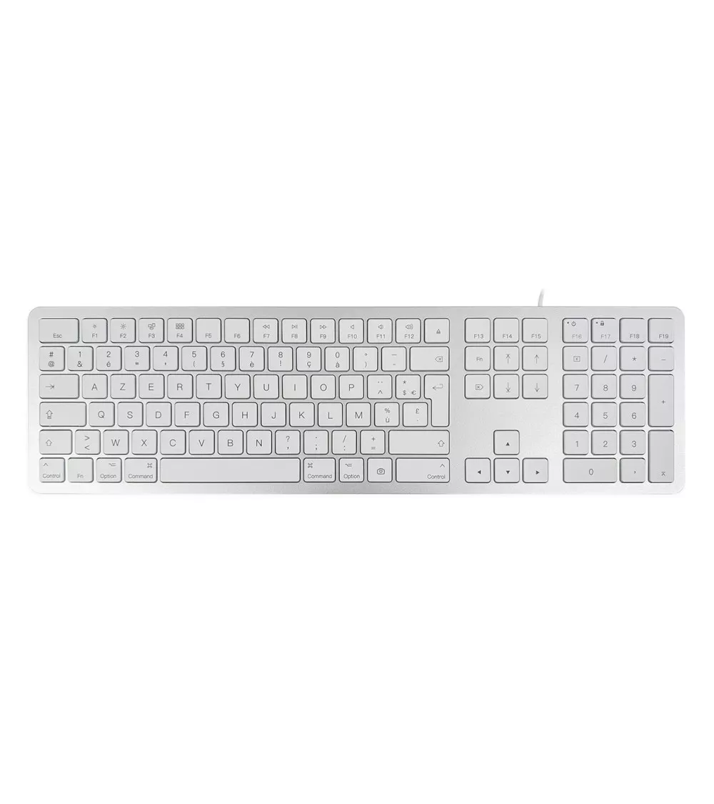 Teclado reacondicionado  AZERTY blanco con cable | Refabz