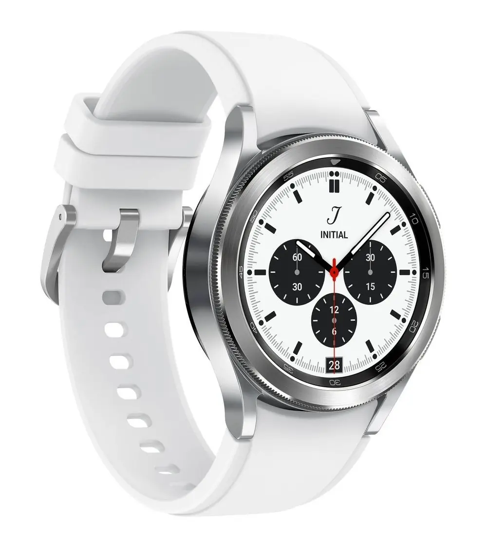 Samsung Galaxy Watch 4 Classic 42 mm GPS Argent + Bracelet Blanc reconditionnée | Ma Fabrik