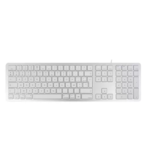 Kabelgebundene Tastatur AZERTY Weiß